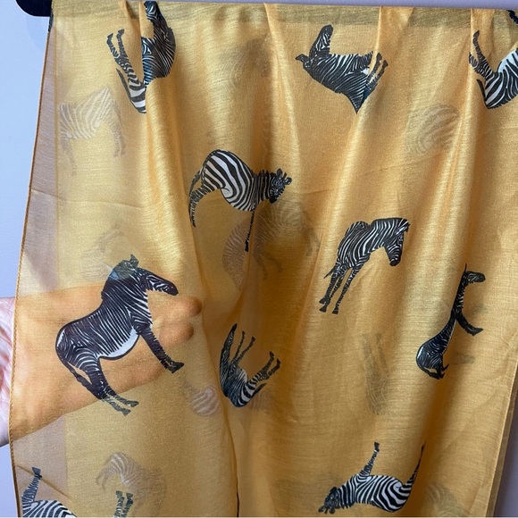 Runway Stitch Fix Mustard Yellow Zebra Scarf Print - Picture 6 of 10
